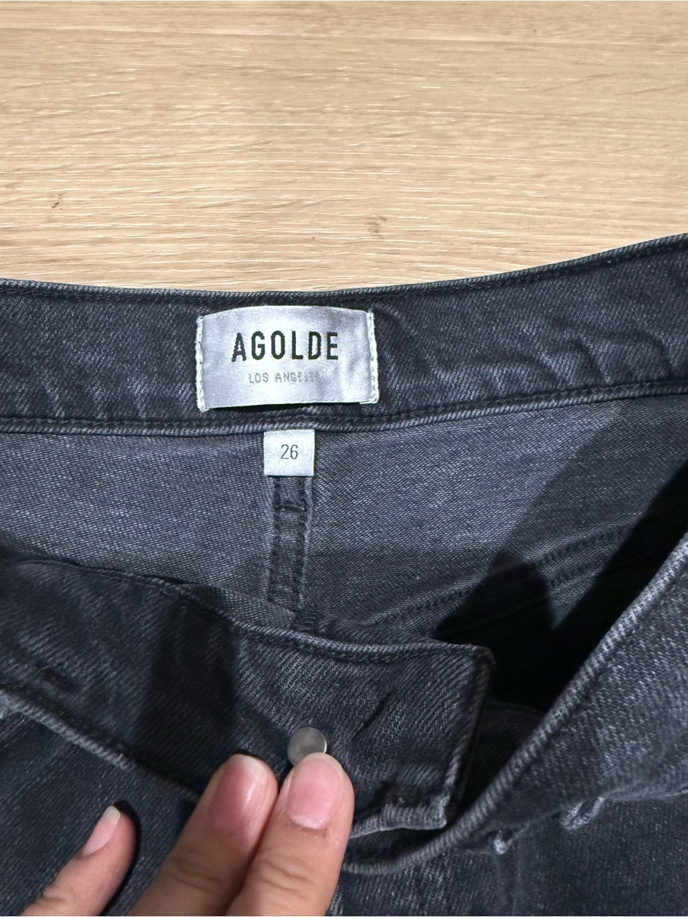 Agolde Washed Black High-Rise Denim